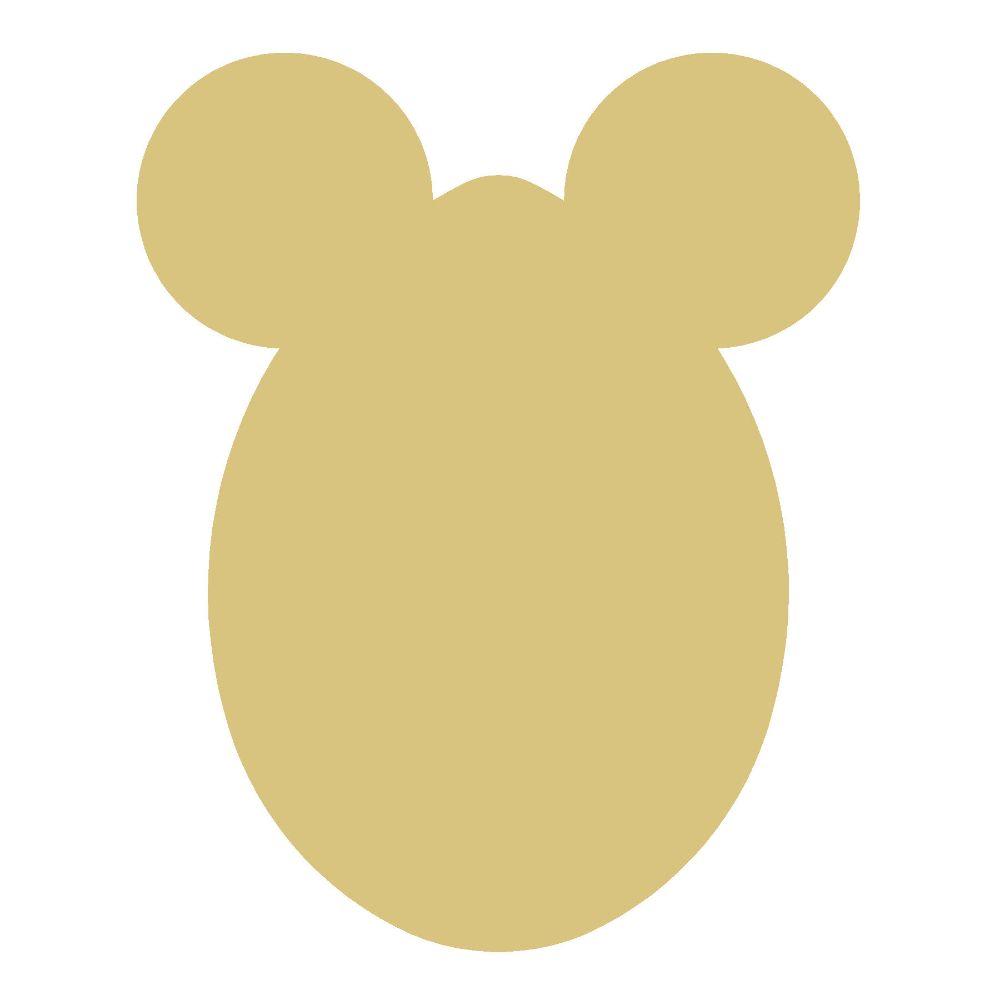 Basic Shape Egg MDF Cutout With Ears Silhouette - Unfinished For DIY