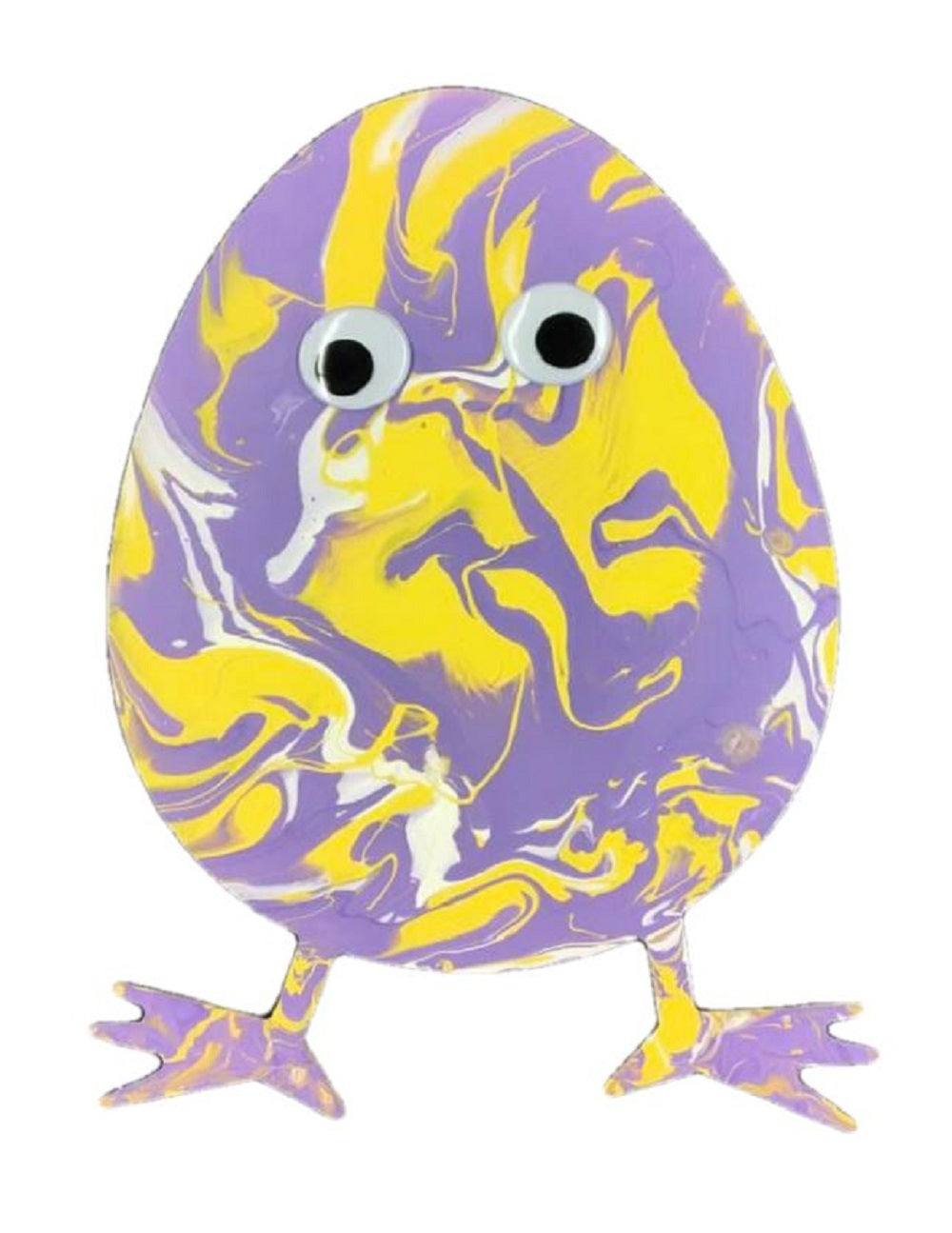 Basic Shape Egg MDF Cutout With Feet Silhouette - Unfinished For DIY