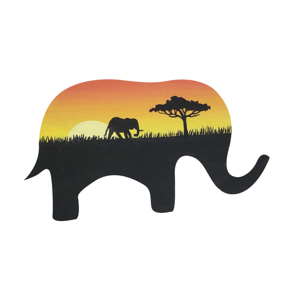 Basic Shape Elephant MDF Cutout Silhouette Style 1 - Unfinished For DIY