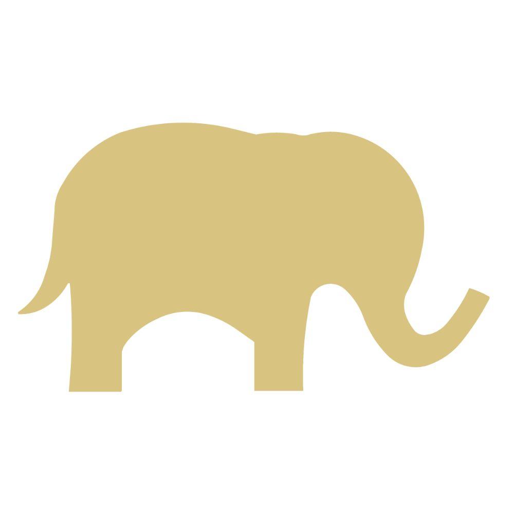 Basic Shape Elephant MDF Cutout Silhouette Style 1 - Unfinished For DIY