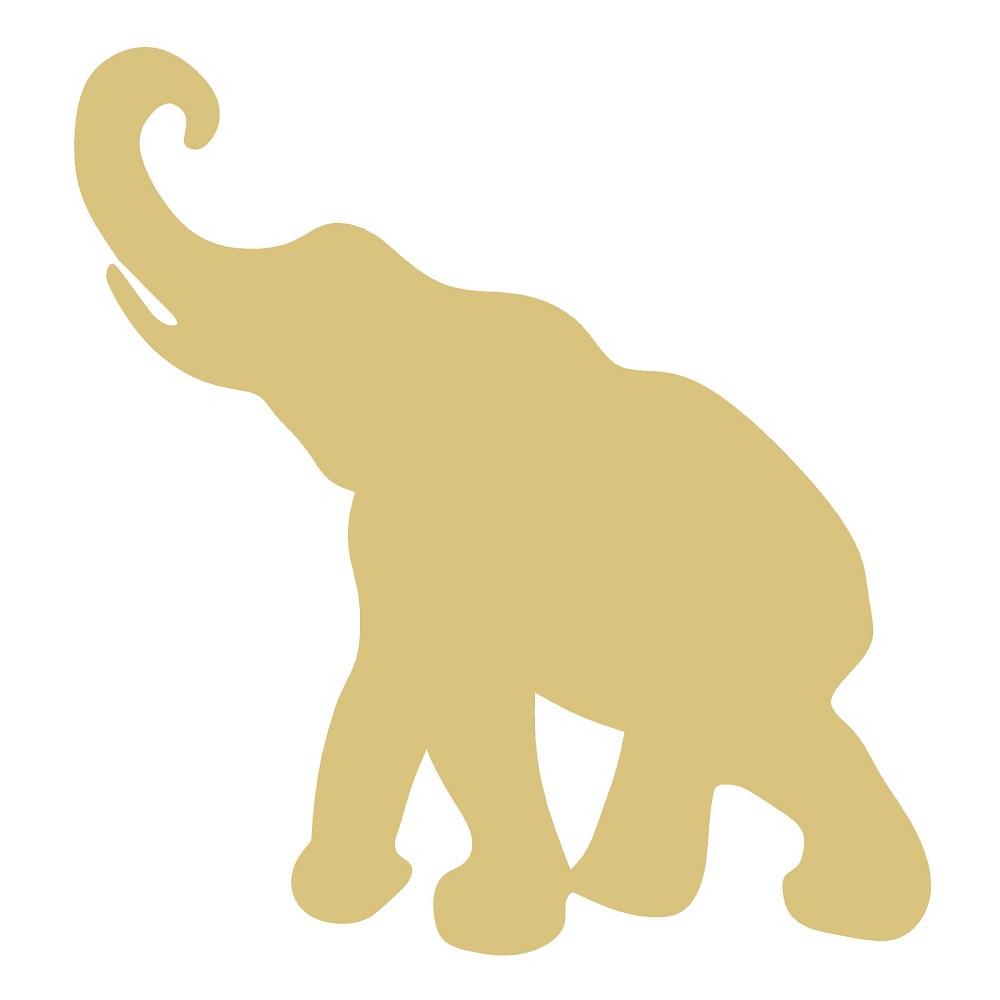 Basic Shape Elephant MDF Cutout Silhouette Style 10 - Unfinished For DIY