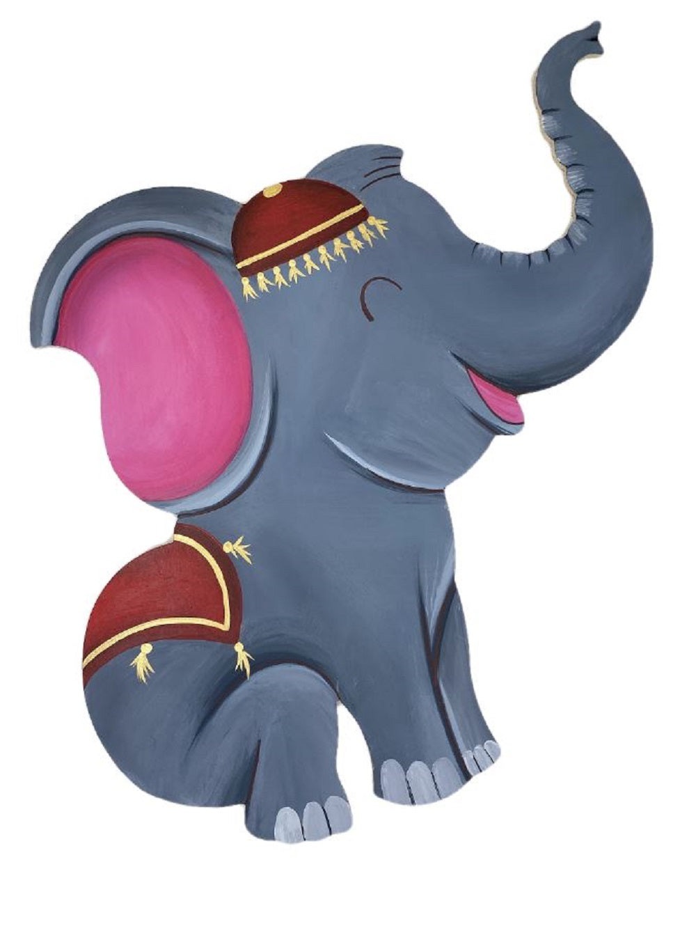 Basic Shape Elephant MDF Cutout Silhouette Style 3 - Unfinished For DIY