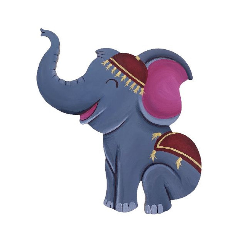 Basic Shape Elephant MDF Cutout Silhouette Style 3 - Unfinished For DIY