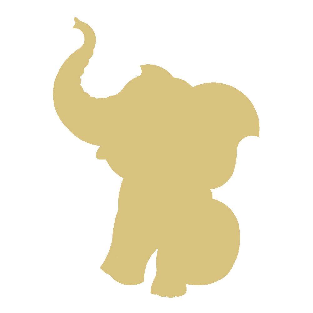 Basic Shape Elephant MDF Cutout Silhouette Style 3 - Unfinished For DIY