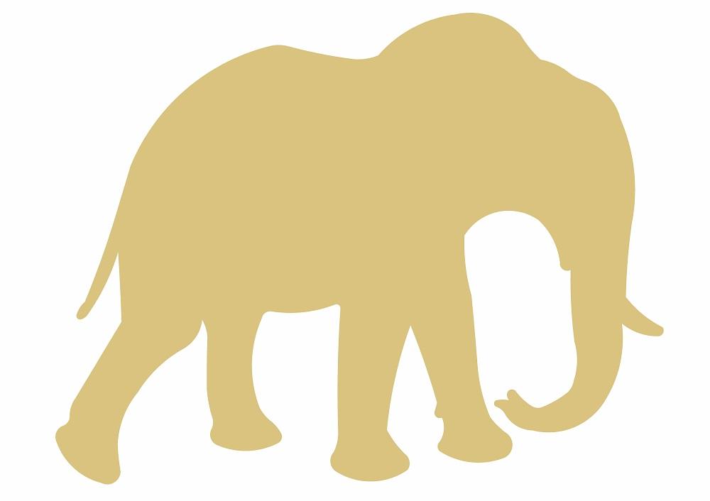 Basic Shape Elephant MDF Cutout Silhouette Style 8 - Unfinished For DIY