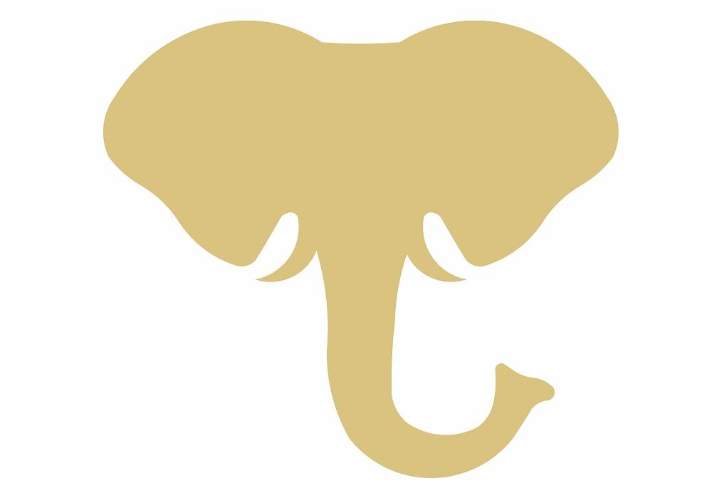 Basic Shape Elephant Head MDF Cutout Silhouette - Unfinished For DIY