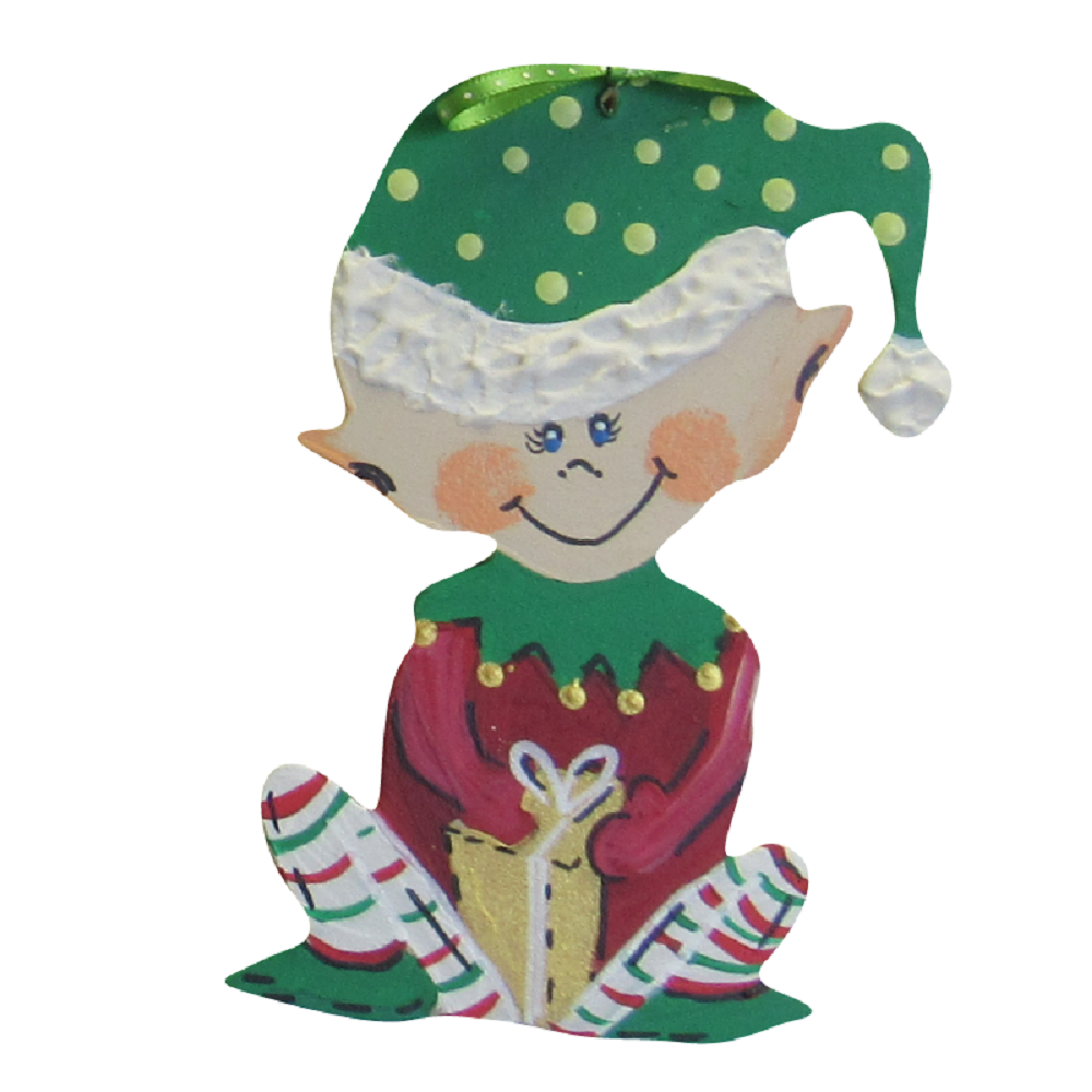 Basic Shape Elf MDF Cutout Sitting Silhouette - Unfinished For DIY