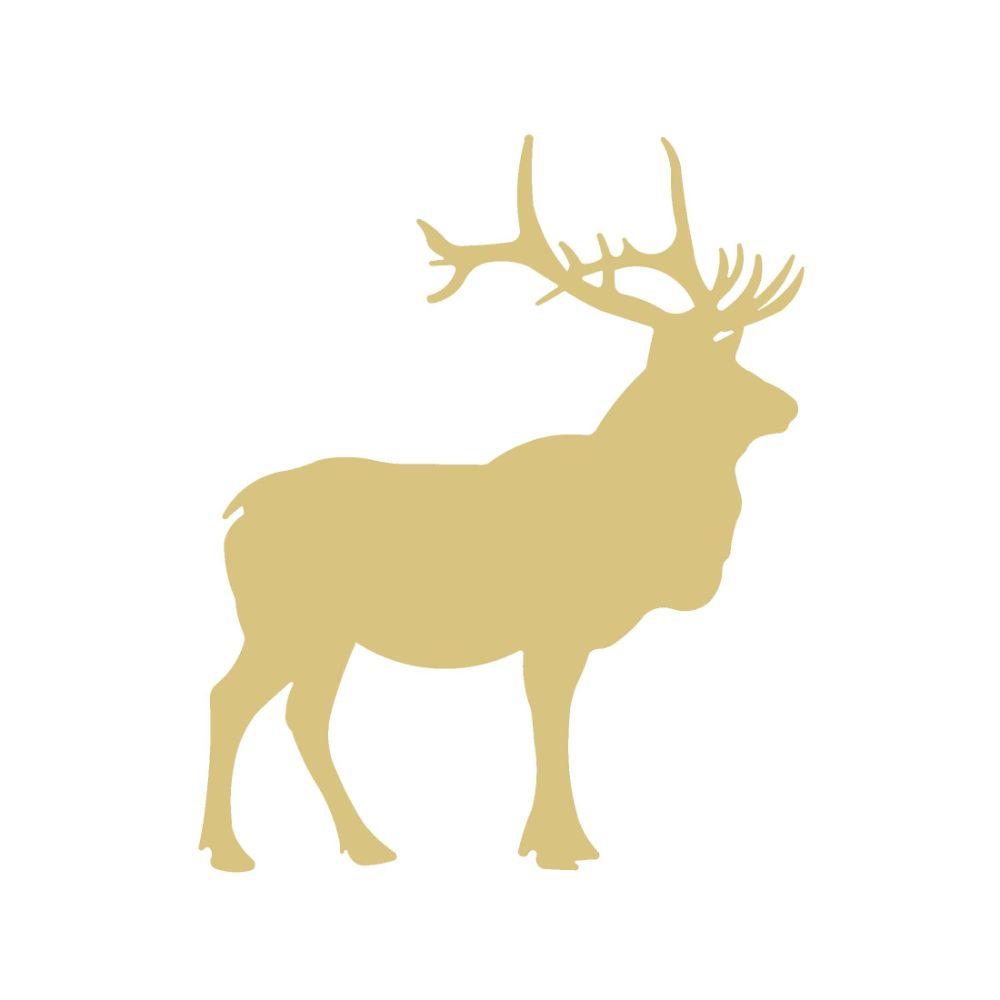 Basic Shape Elk MDF Cutout Silhouette - Unfinished For DIY