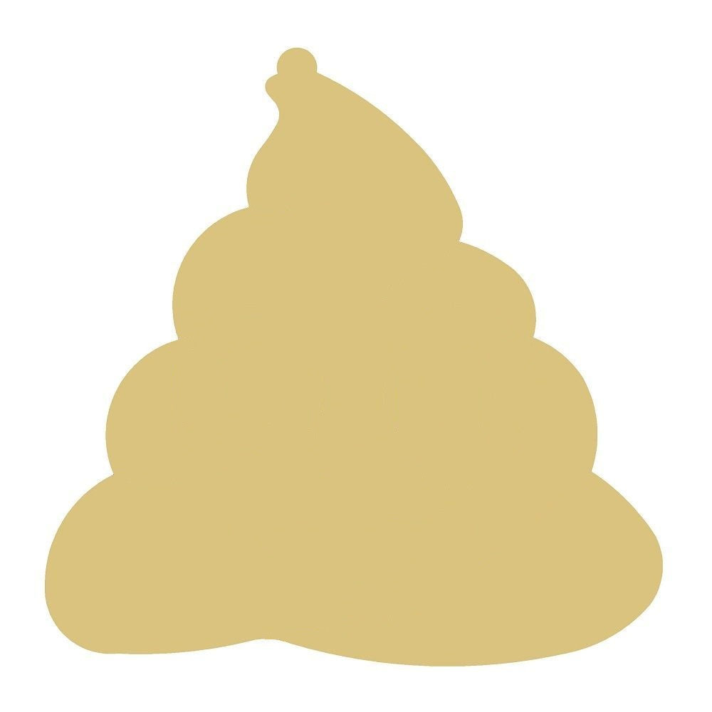Basic Shape Poop Emoji MDF Cutout Poop Emoji Silhouette - Unfinished For DIY
