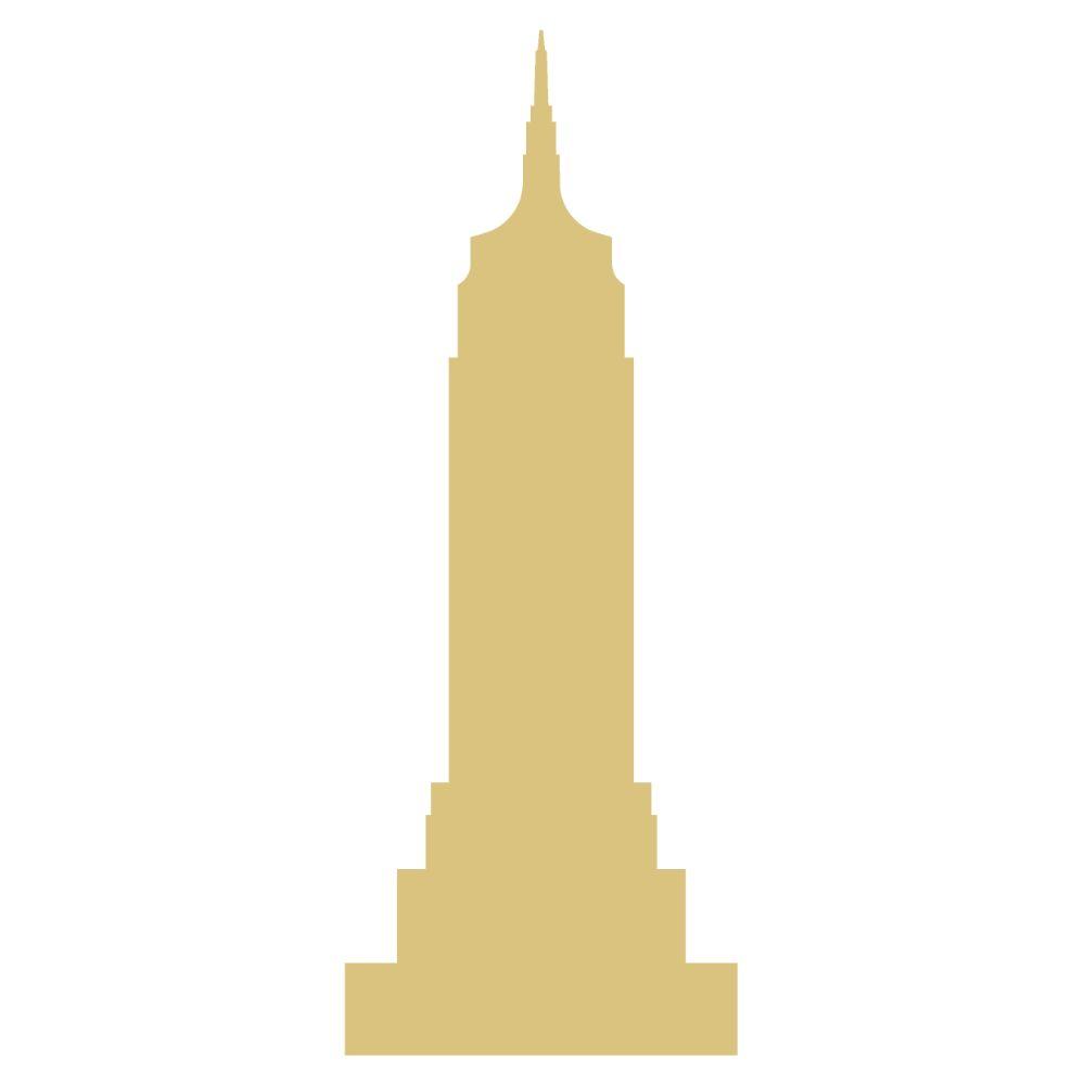 Basic Shape Empire State Building MDF Cutout Silhouette - Unfinished For DIY