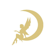Basic Shape Fairy On Crescent Moon MDF Cutout Silhouette- Unfinished For DIY