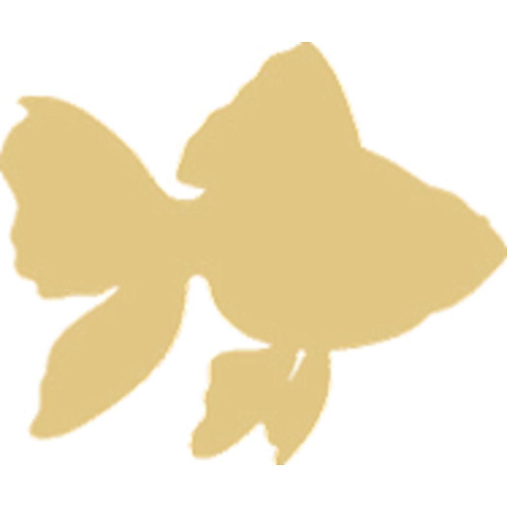 Basic Shape Fancy Goldfish MDF Cutout Silhouette - Unfinished For DIY