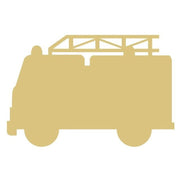 Basic Shape Ladder Fire Truck MDF Cutout Silhouette - Unfinished For DIY