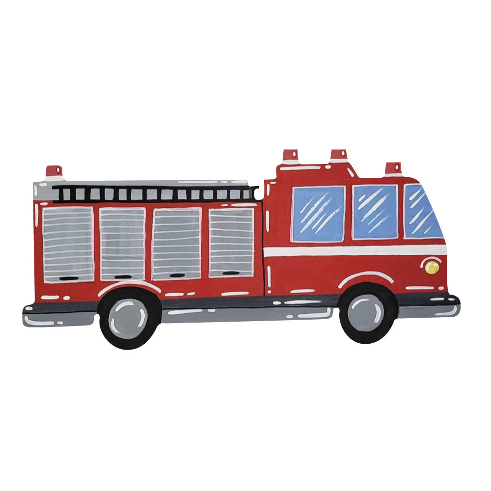 Basic Shape Tanker Fire Truck MDF Cutout Silhouette - Unfinished For DIY