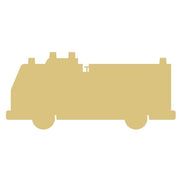 Basic Shape Tanker Fire Truck MDF Cutout Silhouette - Unfinished For DIY