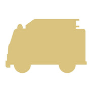 Basic Shape Rescue Fire Truck MDF Cutout Silhouette - Unfinished For DIY