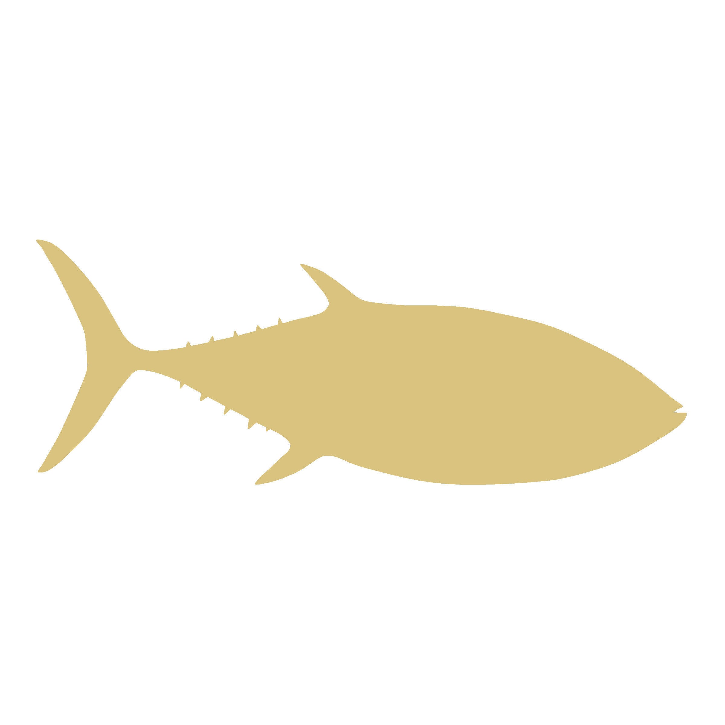 Basic Shape Fish MDF Cutout Silhouette Style 2 - Unfinished For DIY