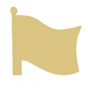 Basic Shape Flag MDF Cutout Silhouette - Unfinished For DIY