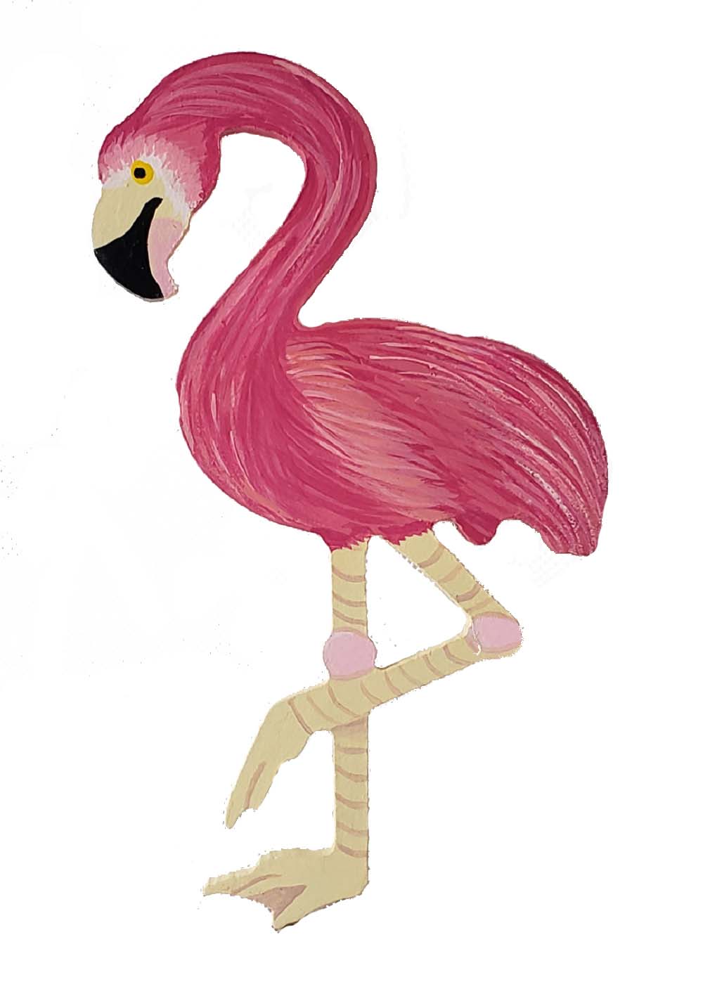 Basic Shape Flamingo MDF Cutout Tropical Decor - Unfinished For DIY