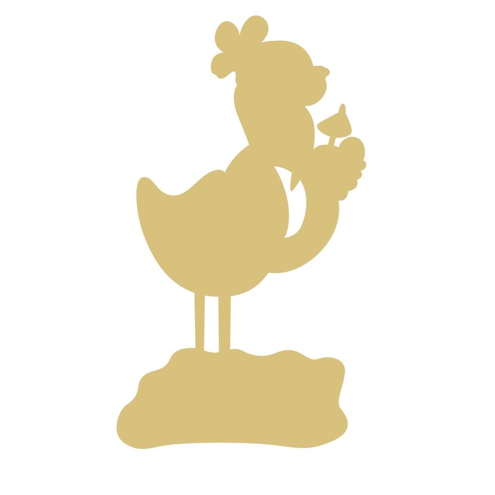 Basic Shape Flamingo MDF Cutout Silhouette On Rock - Unfinished For DIY