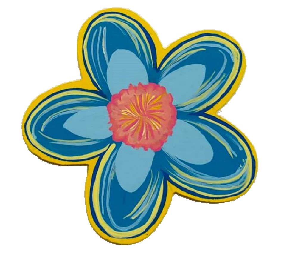 Basic Shape Flower MDF Cutout Five-Petal Blossom - Unfinished For DIY