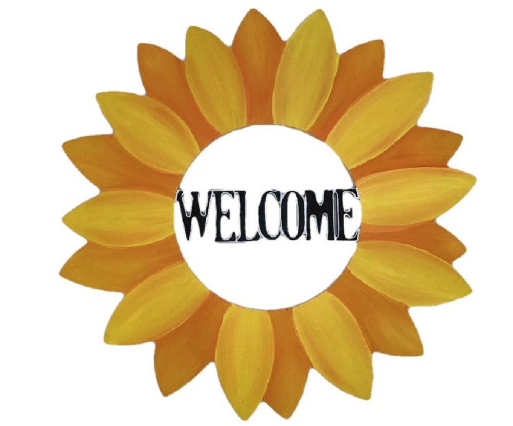 Basic Shape Sunflower MDF Cutout Welcome - Unfinished For DIY