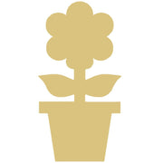 Basic Shape Flower Pot MDF Cutout Potted Flower Silhouette - Unfinished For DIY