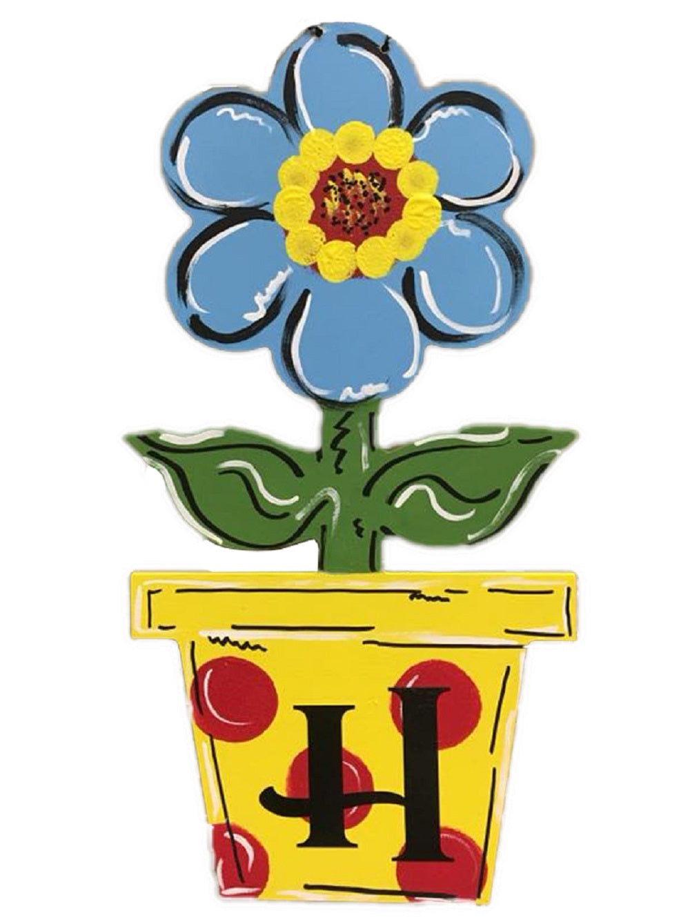 Basic Shape Flower Pot MDF Cutout Potted Flower Silhouette - Unfinished For DIY