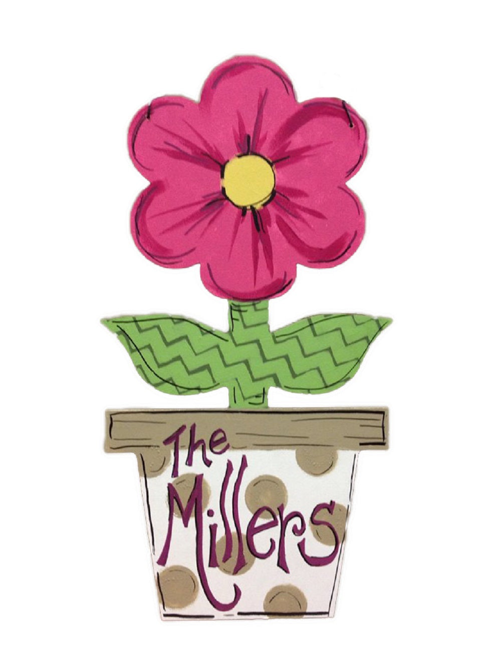 Basic Shape Flower Pot MDF Cutout Potted Flower Silhouette - Unfinished For DIY