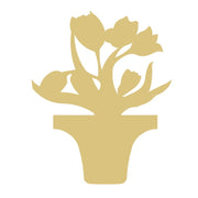 Basic Shape Pot MDF Cutout Tulips In Pot - Unfinished For DIY