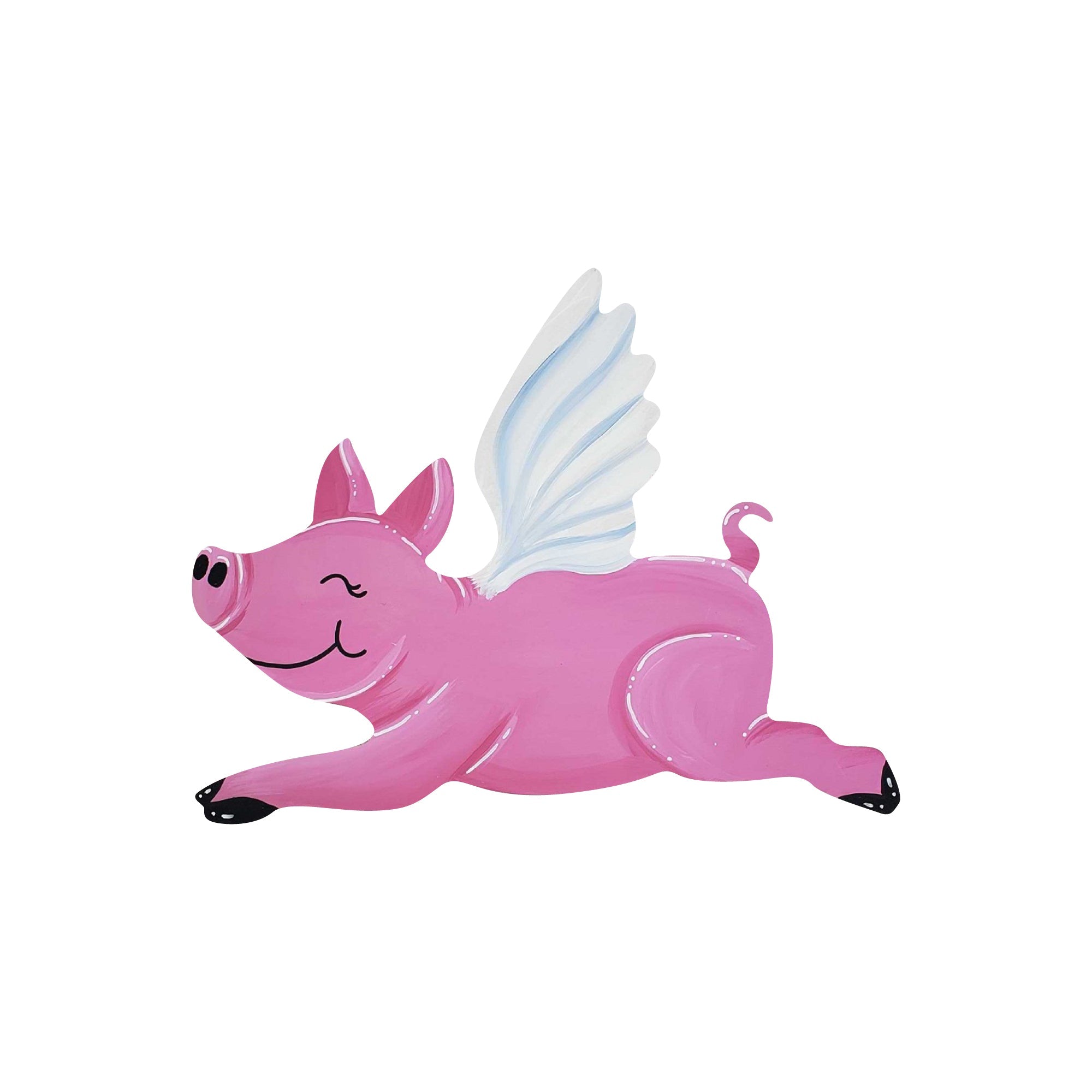 Design By Line Flying Pig MDF Cutout Winged Silhouette - Unfinished For DIY