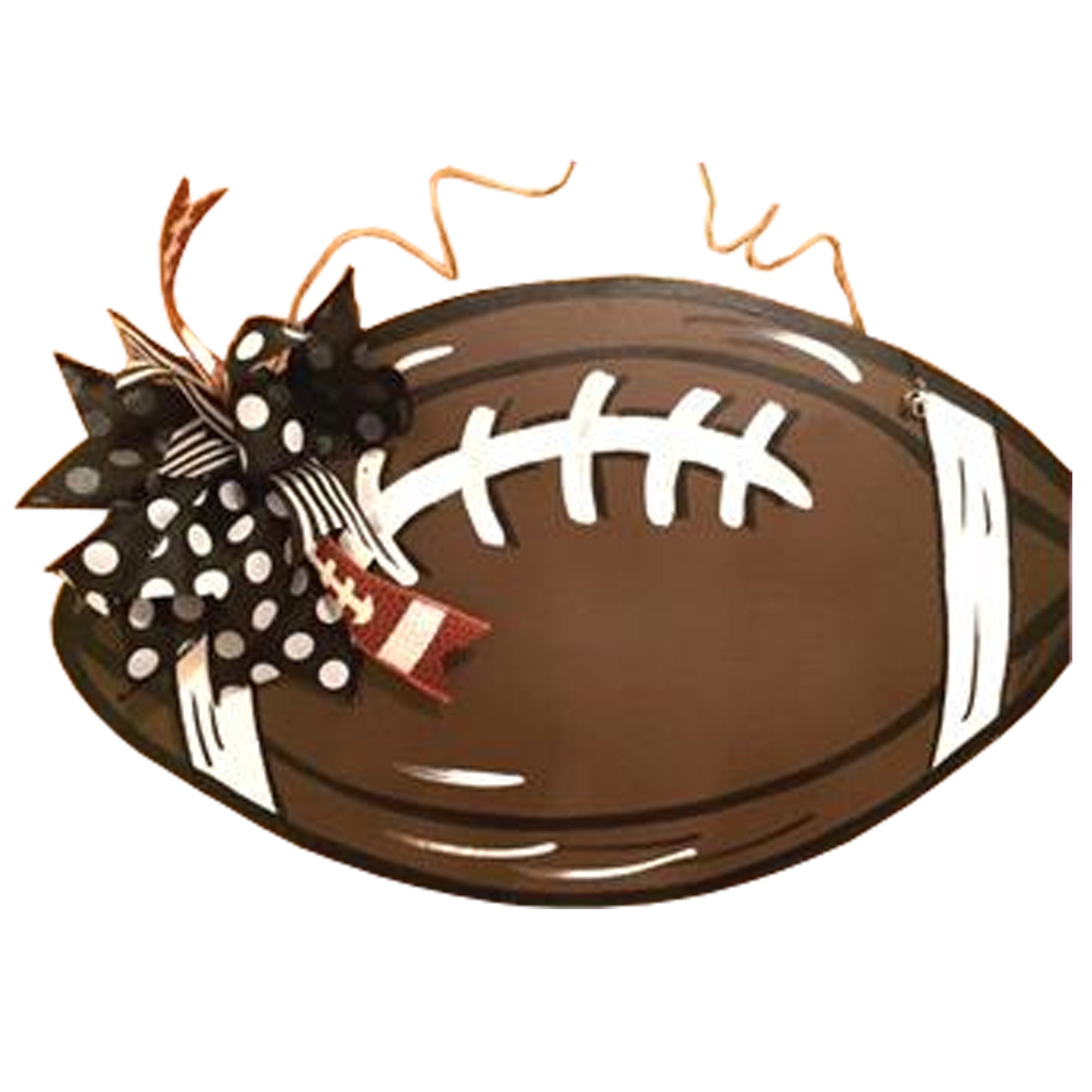 Basic Shape Football MDF Cutout Lace Detailing Silhouette - Unfinished For DIY