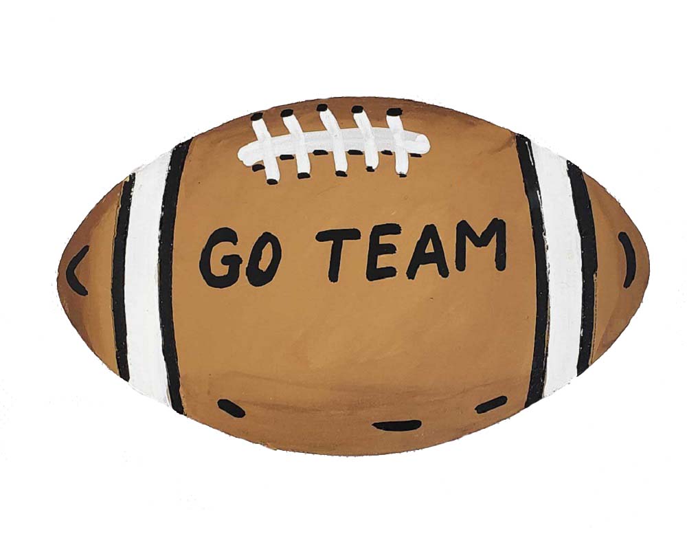 Basic Shape Football MDF Cutout Silhouette - Unfinished For DIY