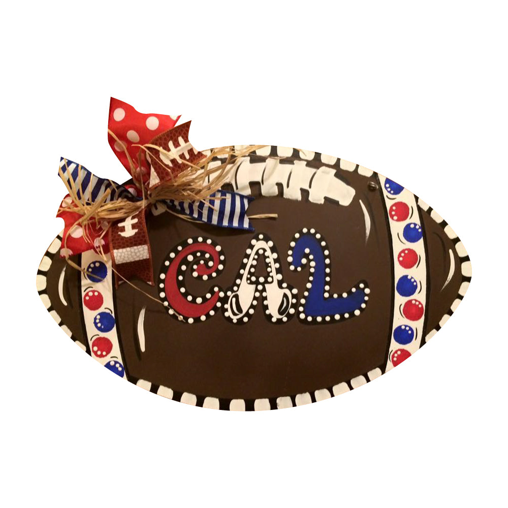 Basic Shape Football MDF Cutout Lace Detailing Silhouette - Unfinished For DIY