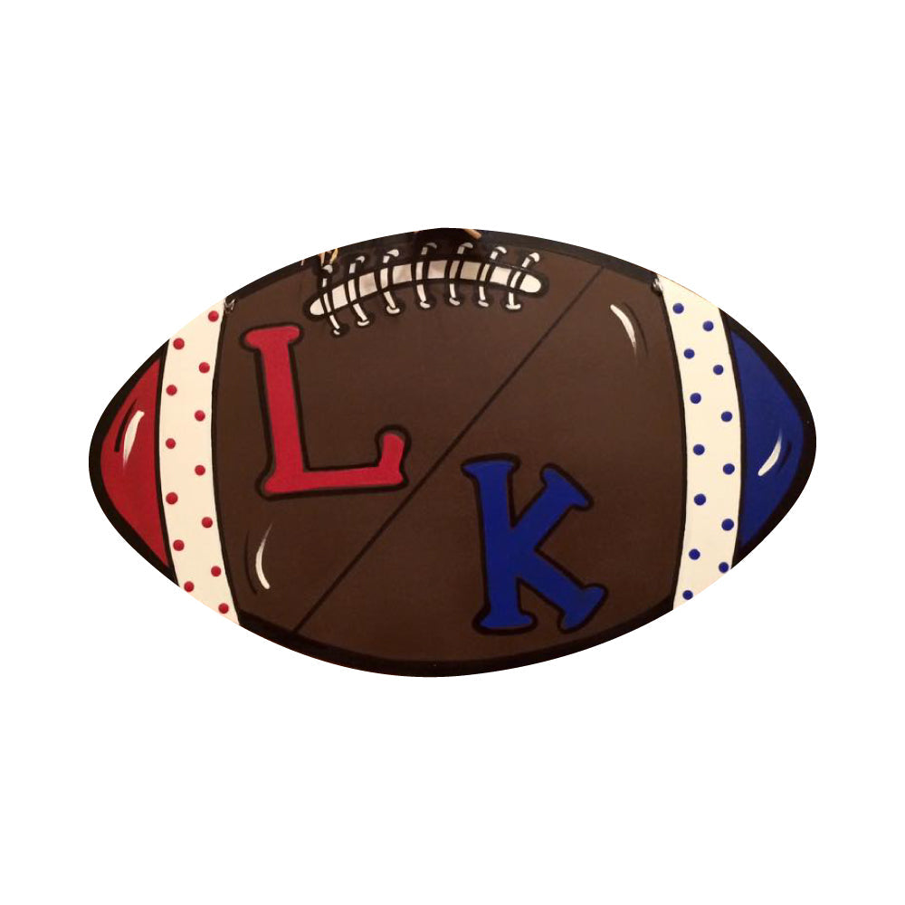 Basic Shape Football MDF Cutout Lace Detailing Silhouette - Unfinished For DIY