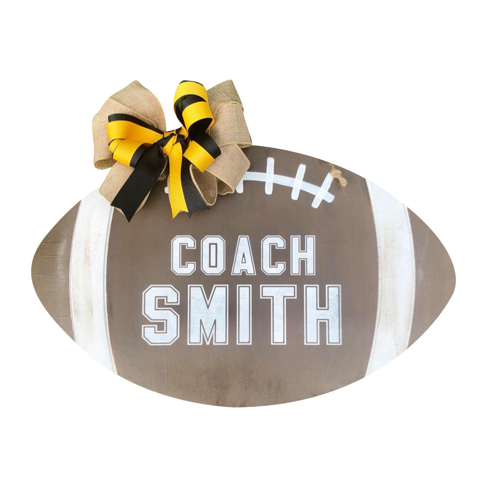 Basic Shape Football MDF Cutout Lace Detailing Silhouette - Unfinished For DIY