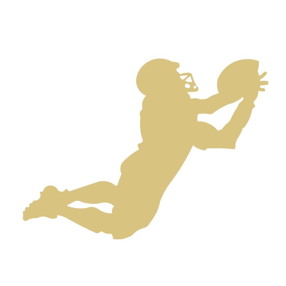 Basic Shape Football Player MDF Cutout Diving Catch Silhouette - Unfinished For DIY