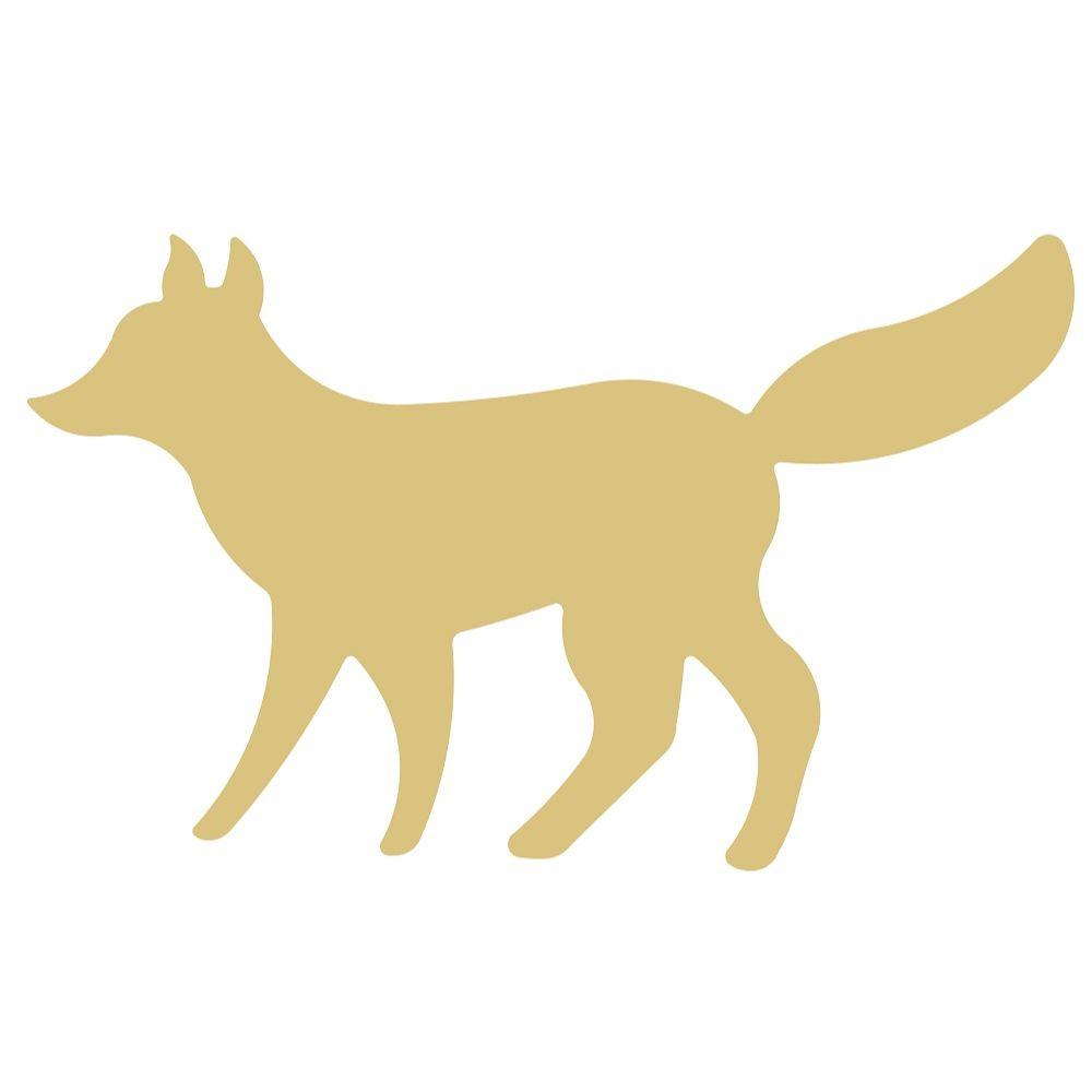 Basic Shape Fox MDF Cutout Silhouette Style 1 - Unfinished For DIY