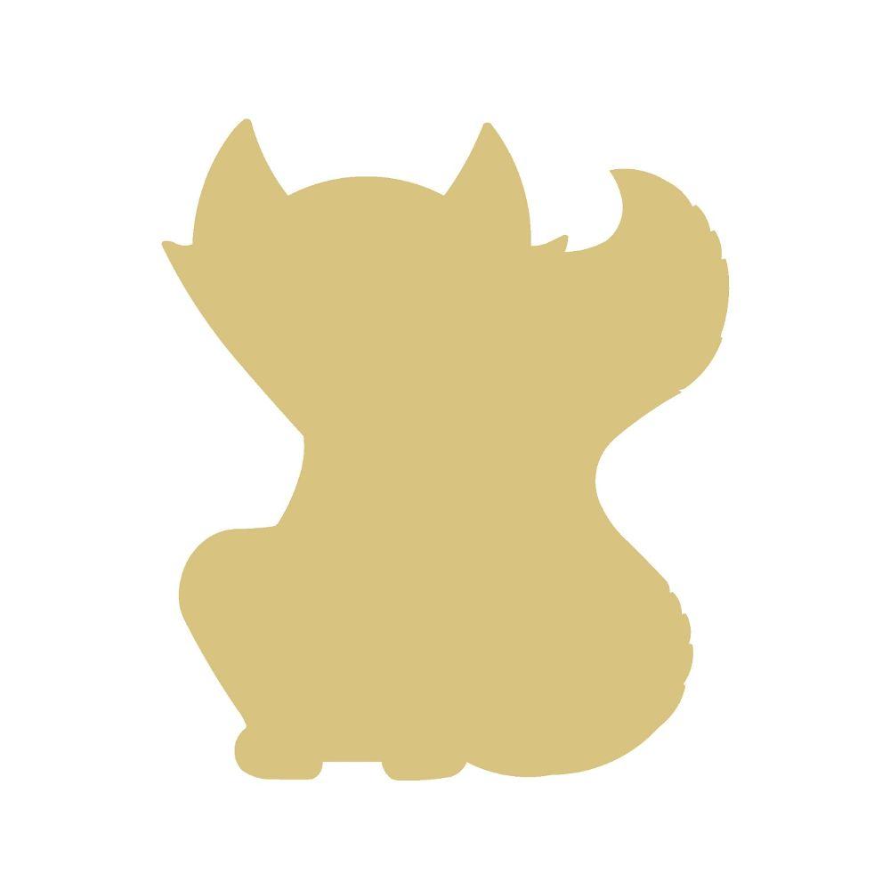 Basic Shape Sitting Fox MDF Cutout Silhouette - Unfinished For DIY