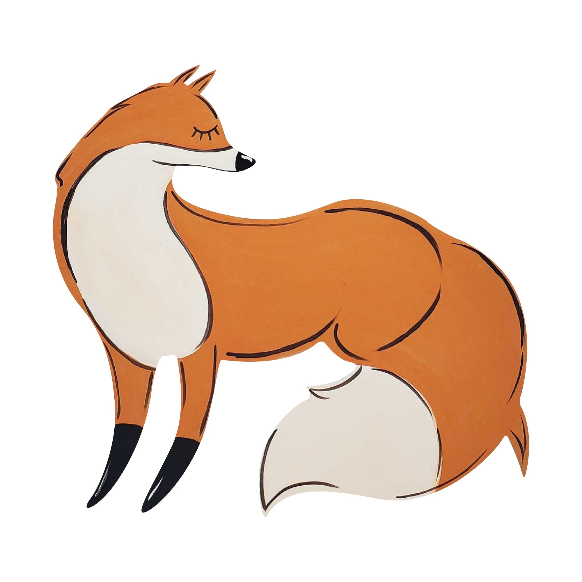 Basic Shape Fox MDF Cutout - Unfinished For DIY