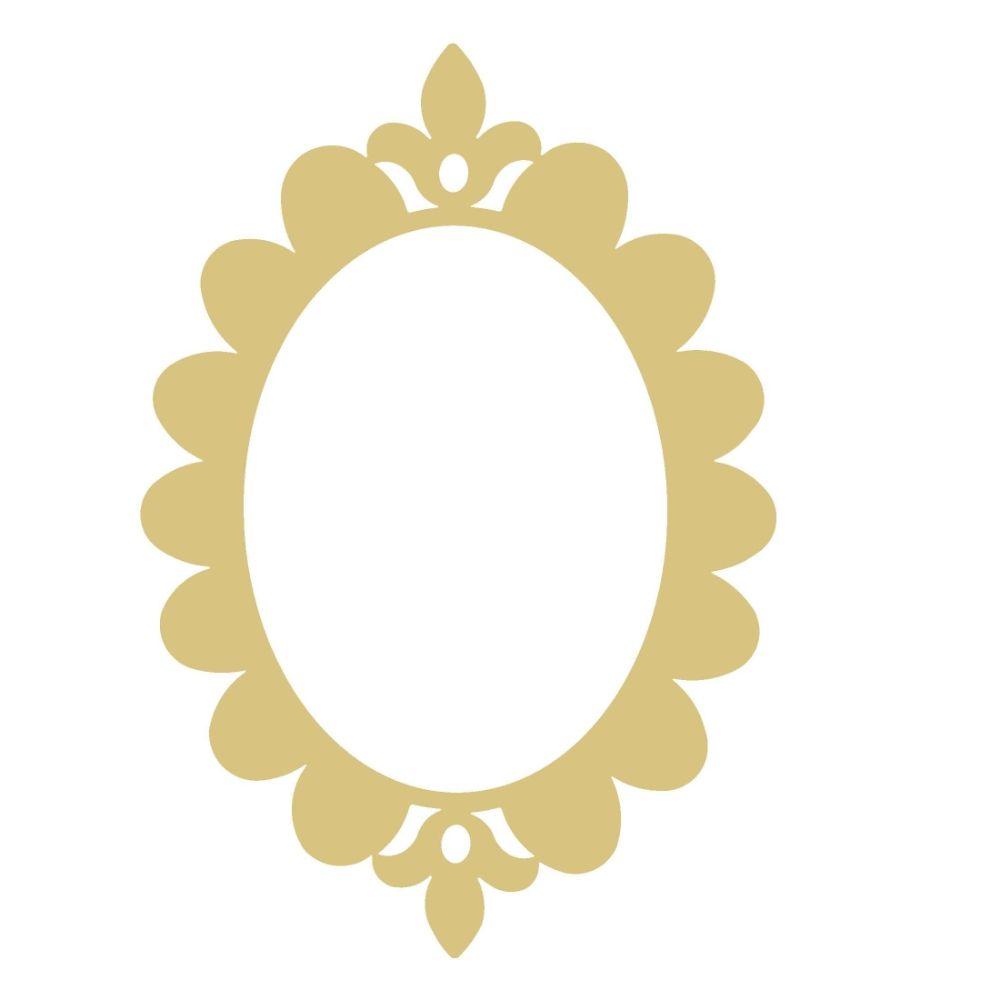 Basic Shape Oval MDF Cutout Ornate Cameo Frame - Unfinished For DIY