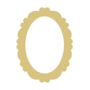Basic Shape Oval MDF Cutout Ornate Scalloped Frame - Unfinished For DIY