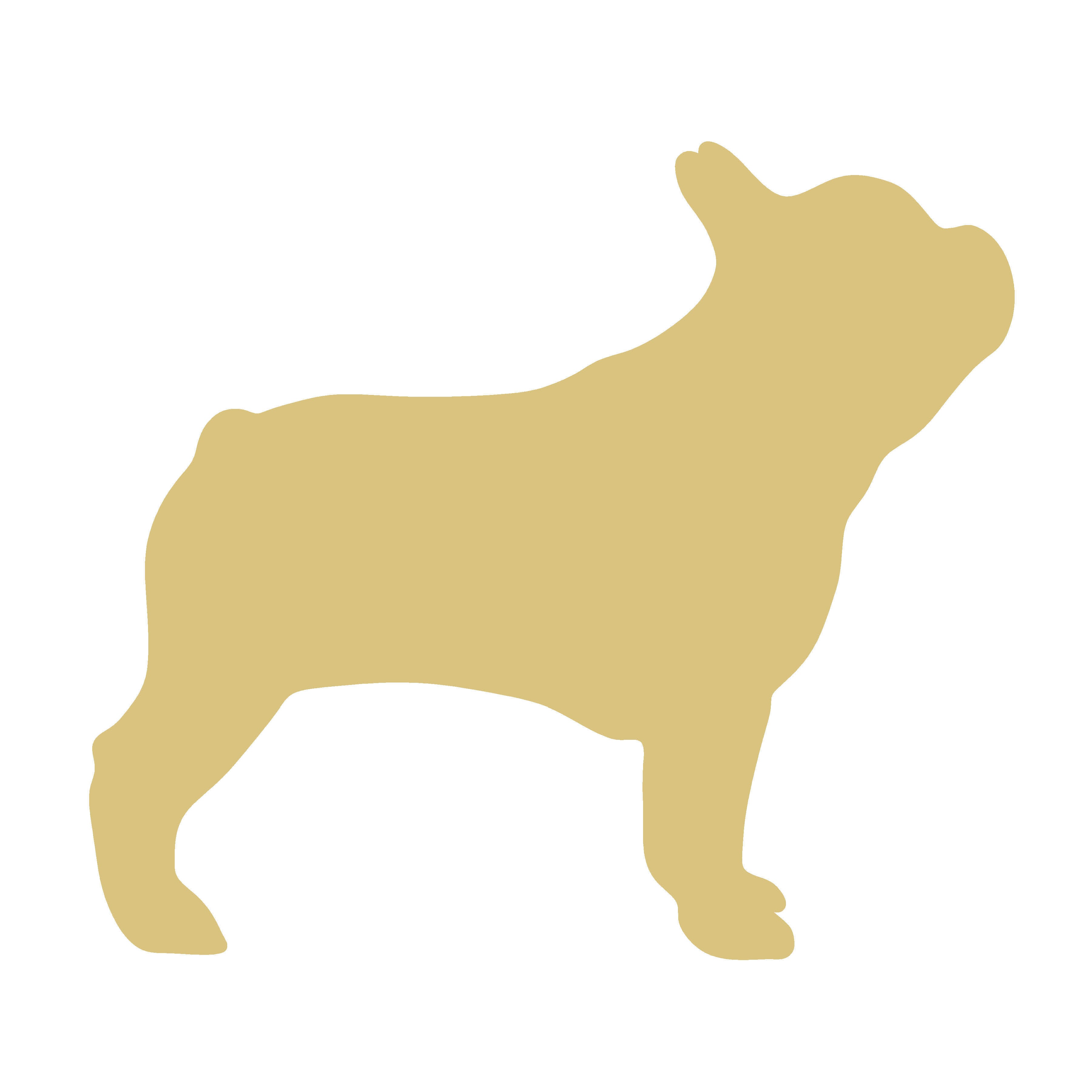 Basic Shape French Bulldog MDF Cutout Silhouette Style 1 - Unfinished For DIY