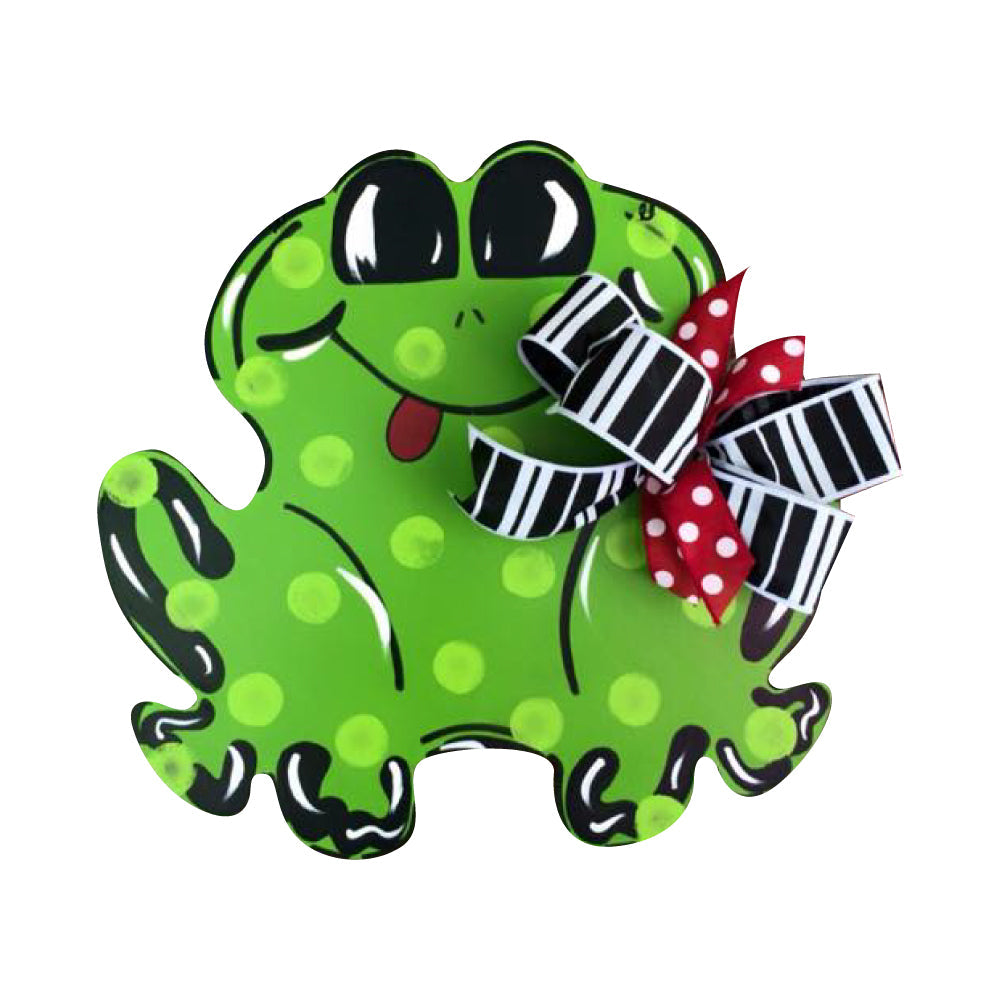 Basic Shape Frog MDF Cutout Silhouette Style 2 - Unfinished For DIY