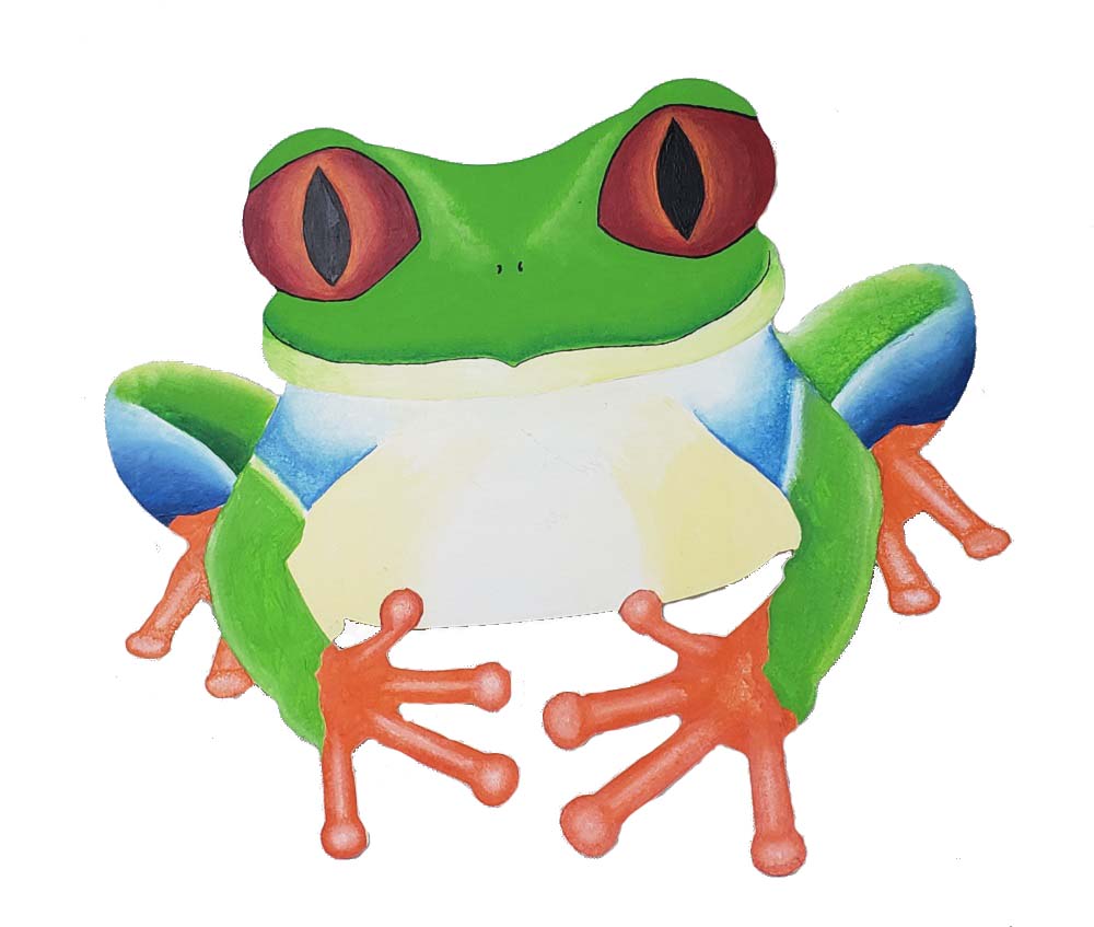 Basic Shape Frog MDF Cutout Silhouette Style 6 - Unfinished For DIY