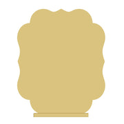 Basic Shape Scalloped Square MDF Cutout Decorative Silhouette With Stand - Unfinished For DIY
