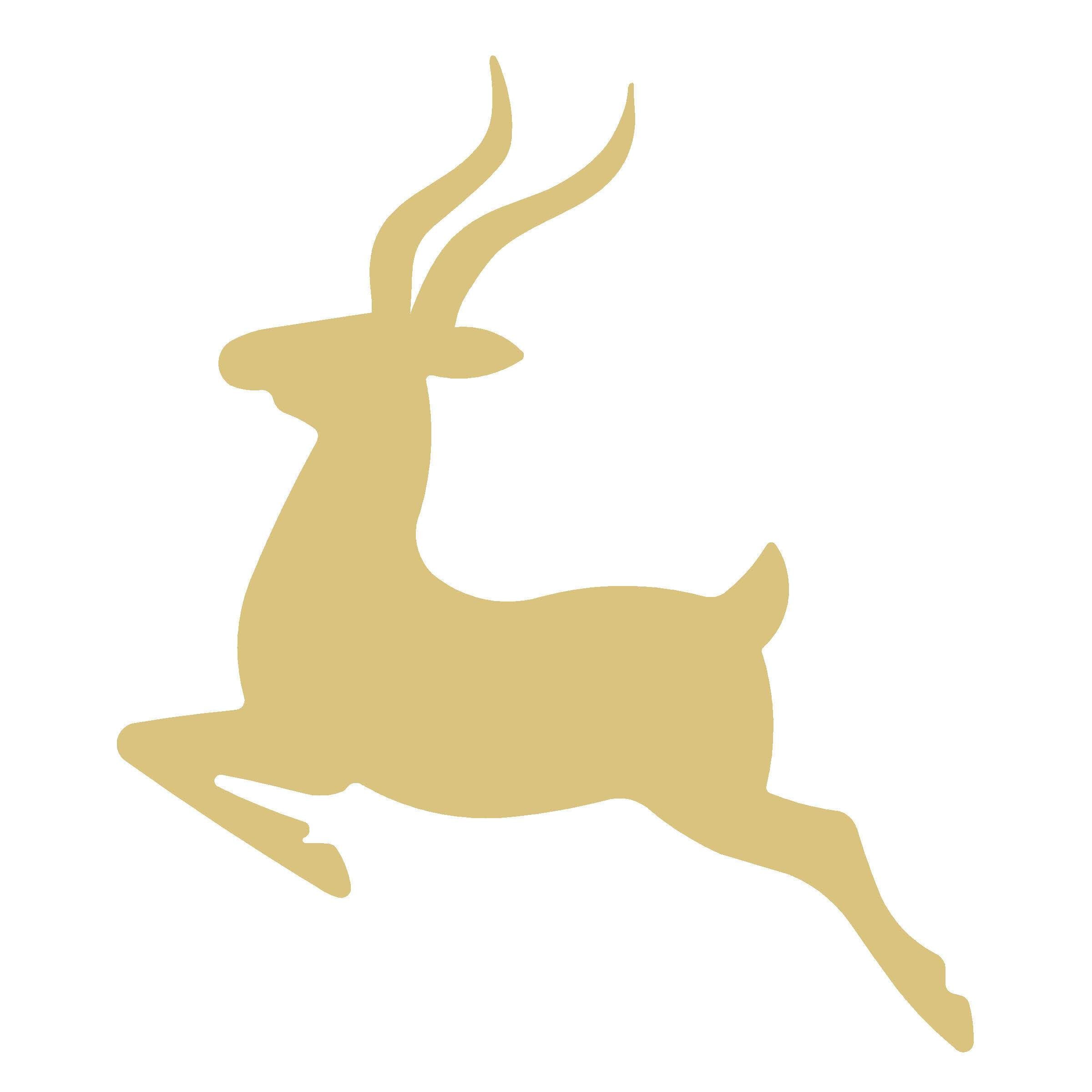 Basic Shape Gazelle MDF Cutout Silhouette - Unfinished For DIY