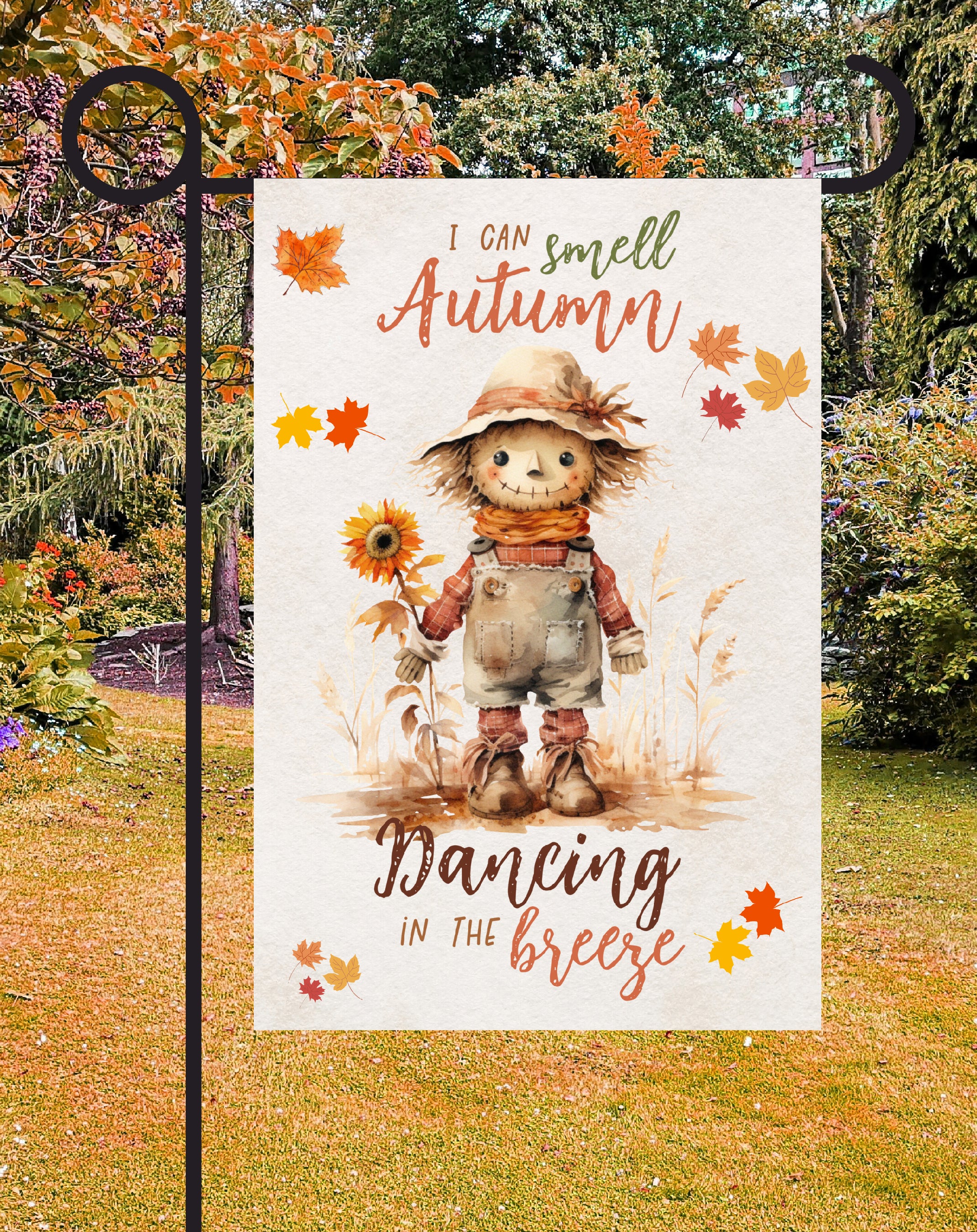 I Can Smell Autumn Dancing Print Shop Garden Flag  - UV Printed For Outdoor Yard Decor