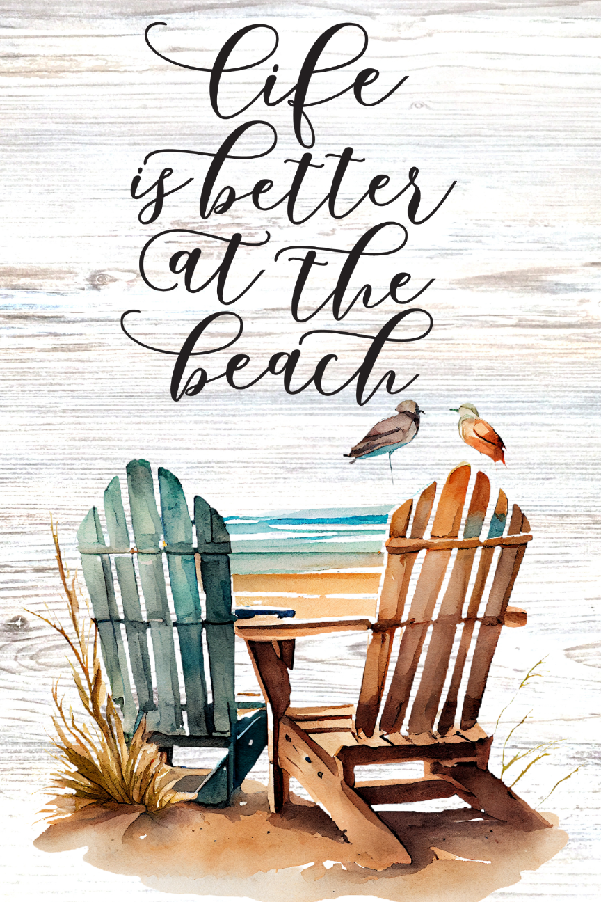 Life Is Better At The Beach Print Shop Garden Flag  - UV Printed For Outdoor Yard Decor