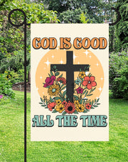 God Is Good Print Shop Garden Flag  - UV Printed For Outdoor Yard Decor